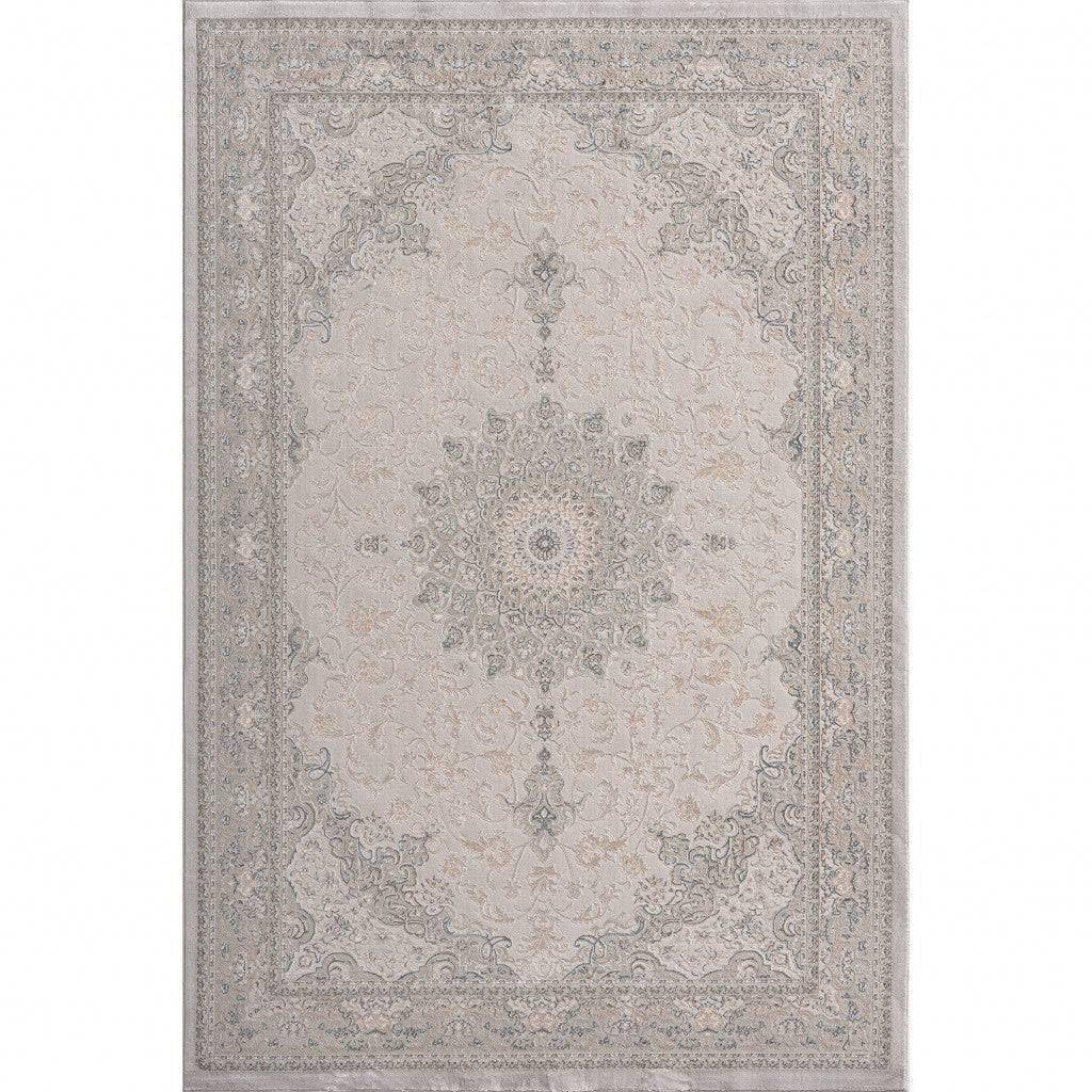 HomeRoots 516003 10 x 14 ft. Gray Medallion Rectangle Traditional Area Rug