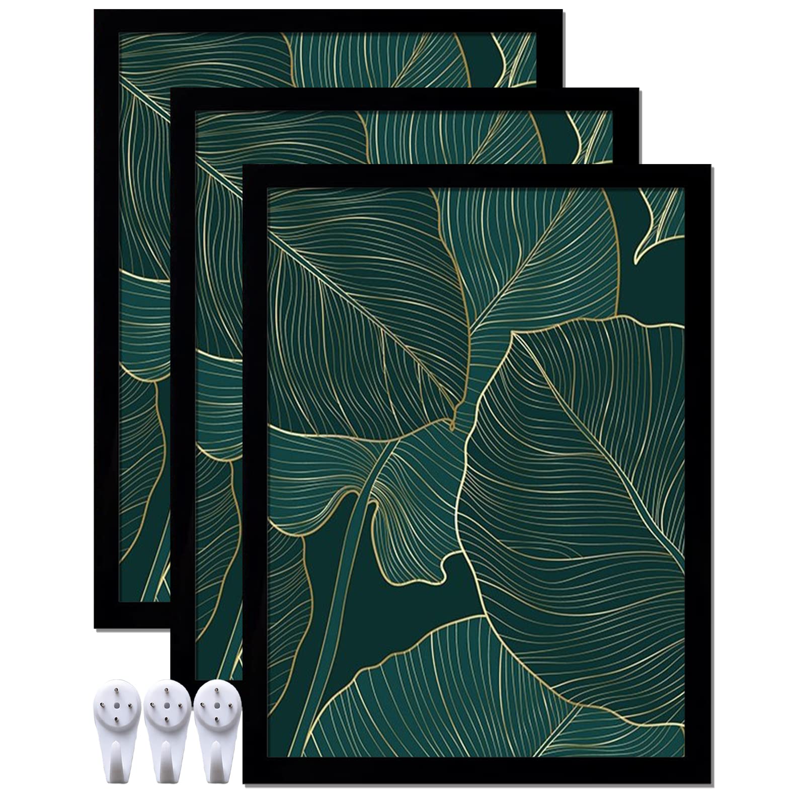 keibiubu Black 12x16 Picture Frame Set of 3, High Transparent Picture Frames for 12 x 16 Photo Poster Certificate Canvas Collage