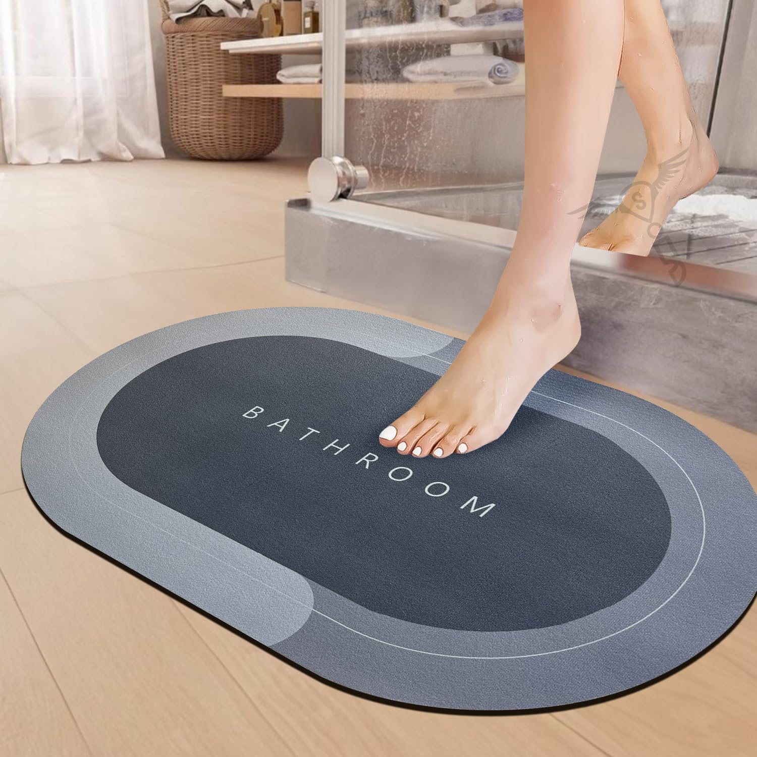 Snehalu Enterprise 1 Pc Rubber Bath Mat,AntiSkid Water Soaking Bathroom Rug Door,Floor mat, Soft Quick Dry Water Absorbent Mat 