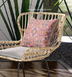 HomeRoots Muted Magenta Gold Broadcloth 28â€ Magenta Orange Paisley Indoor Outdoor Throw Pillow