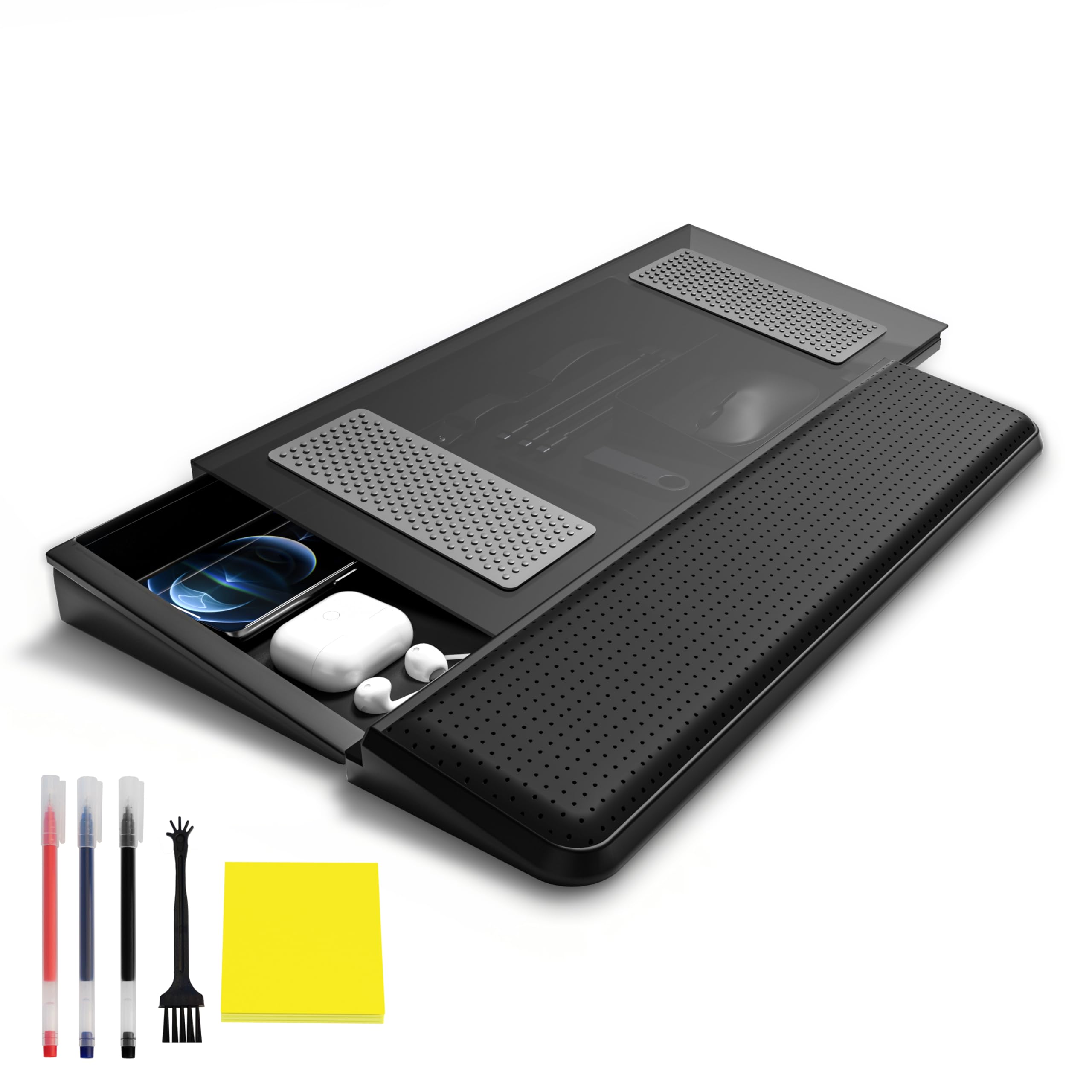 Computer Keyboard Stand With Wrist Rest & Storage Tray - Acrylic Keyboard Riser For Office Desk Accessories Decor, Ergonomic Key