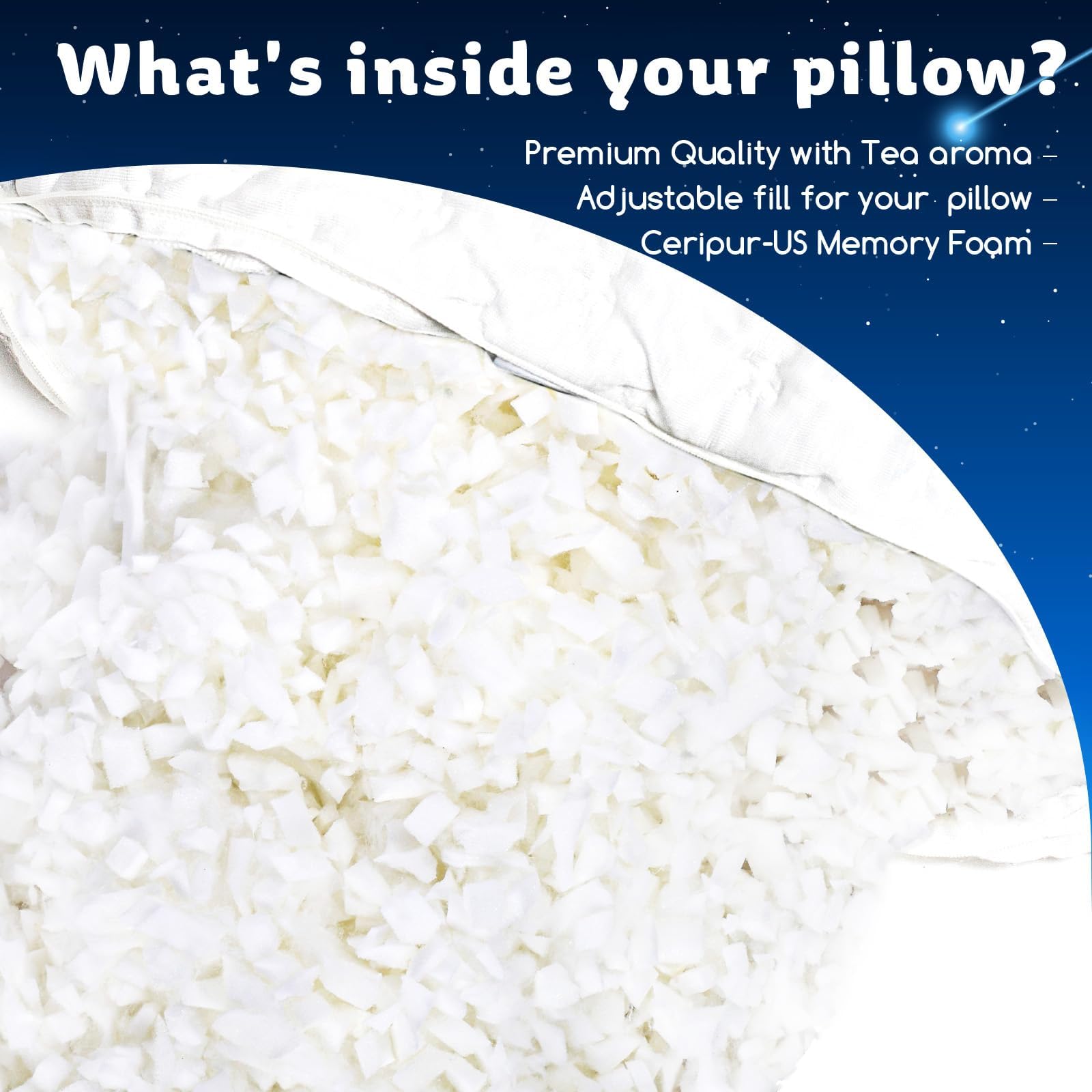 Kucey Cooling Side Sleeper Pillow For Neck And Shoulder Pain, Luxury Shredded Memory Foam Curved Bed Pillows For Sleeping Set Of