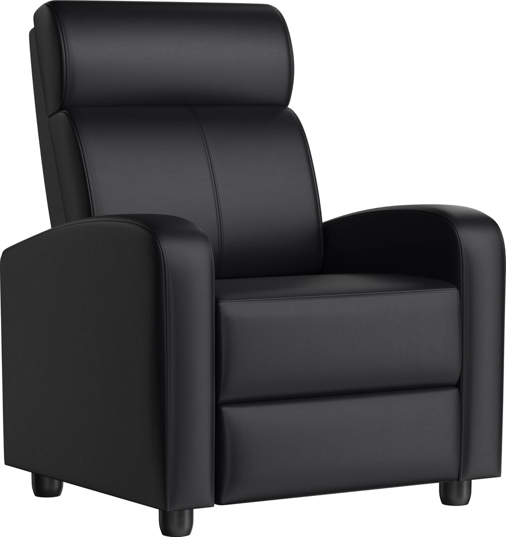 Yaheetech Recliner Chair Pu Leather Recliner Sofa Home Theater Seating With Lumbar Support Overstuffed High-Density Sponge Push Back Recliners Armchair For Living Room