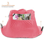 Nestl Reading Pillow For Kids, Small Bed Pillow, Back Pillow For Sitting In Bed, Memory Foam Gaming Pillow, Reading & Bed Rest Pillows, Light Pink Back Pillow For Bed, Arm Pillow With Pockets