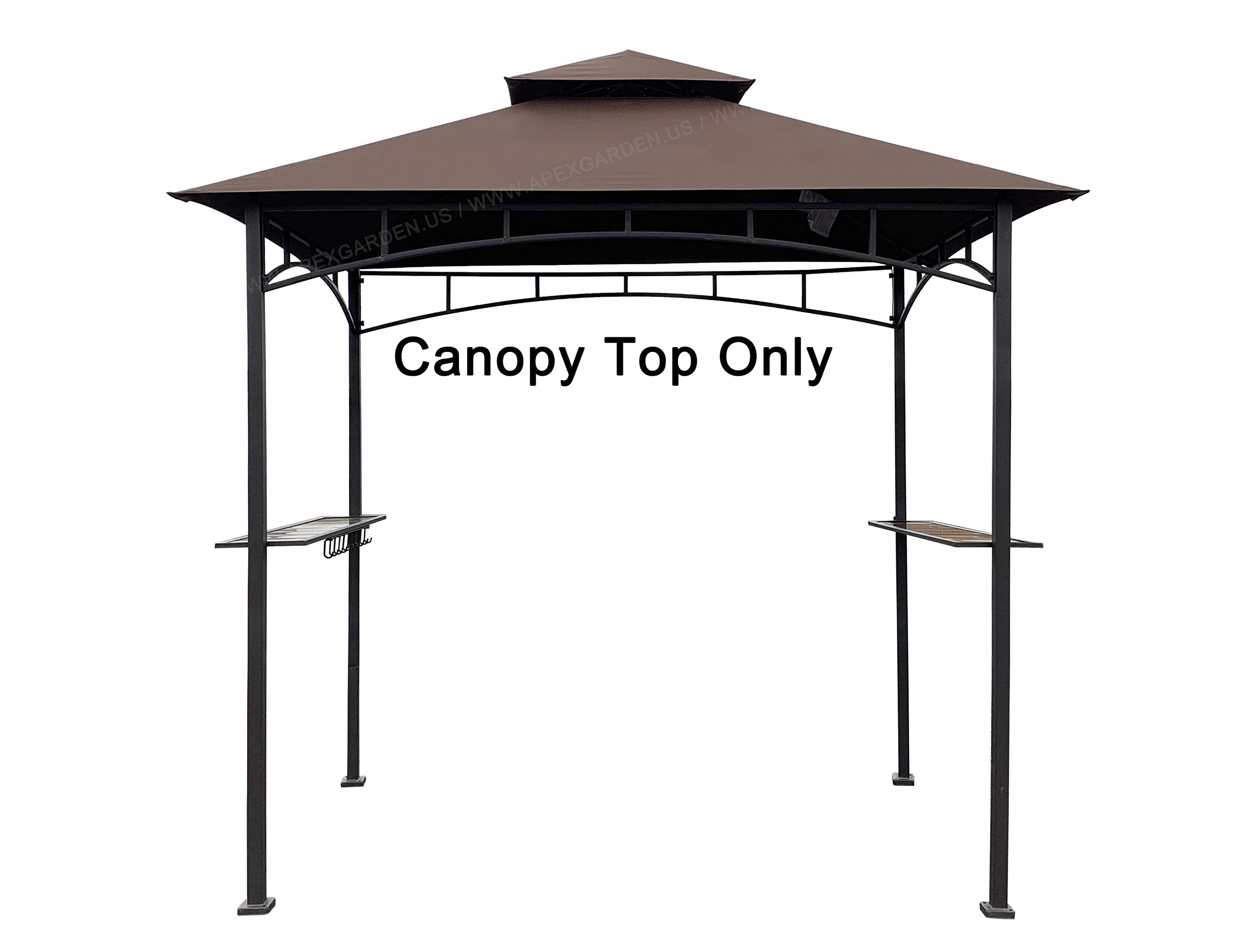 Apex Garden Replacement Canopy Top Can Only Fit For Model #L-Gg001Pst-F 5' X 8' Brown Double Tiered Canopy Grill Bbq Gazebo (Top