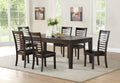 Steve Silver Furniture Ally 7pc Dining Set Charcoal, 60-Inch Table with 18-Inch Extendable Leaf, Contemporary Design, 6 Upholstered Chairs, Rectangle Dining Table, 42" L x 78" W x 31" H, Brown