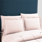 King Size Comforter Set 8 Piece Bed In A Bag With Bed Skirt, Fitted Sheet, Flat Sheet, 2 Pillowcases, 2 Pillow Shams, King, Dobby Pale Pink