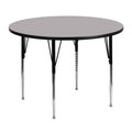 Flash Furniture Wren 48'' Round Grey Thermal Laminate Activity Table - Standard Height Adjustable Legs
