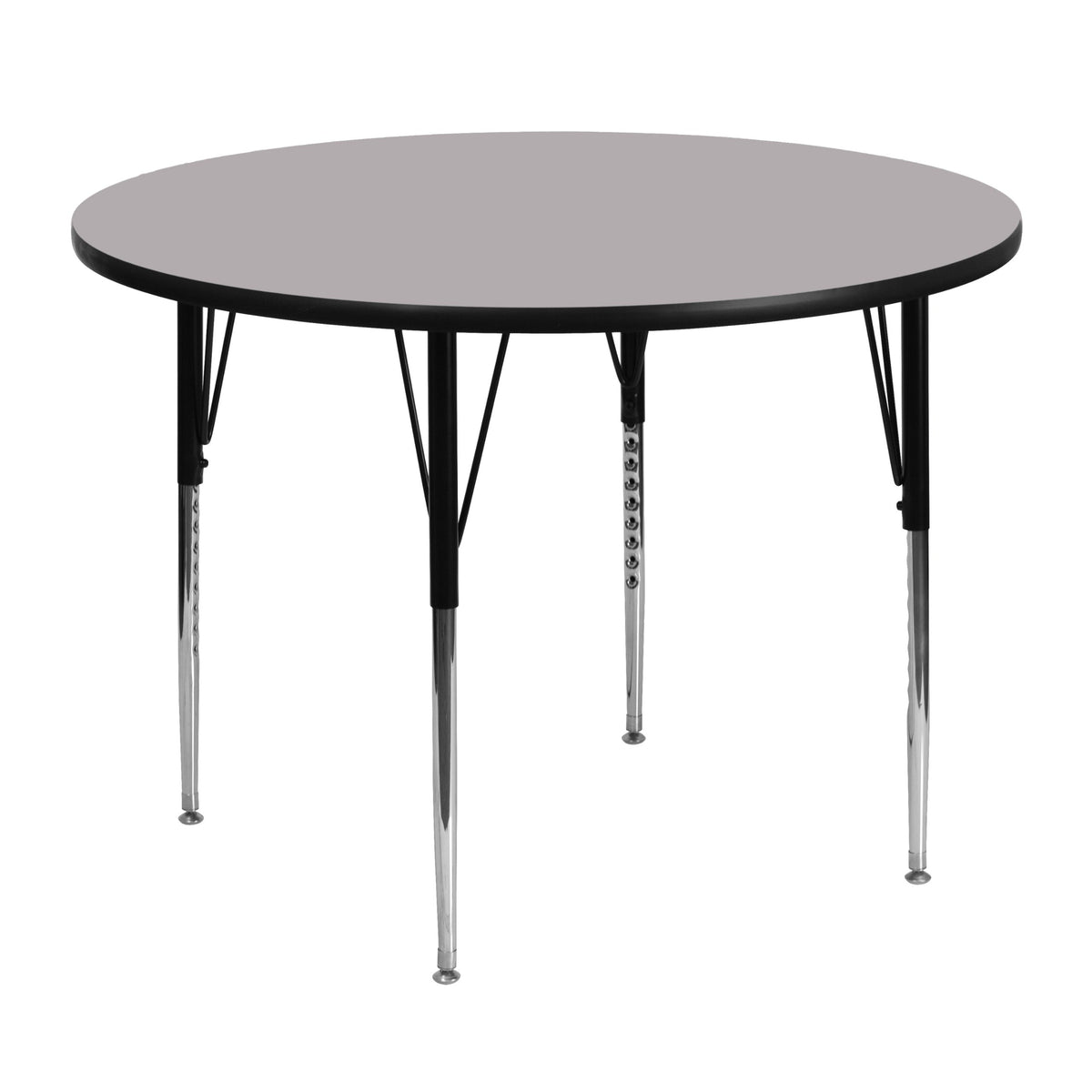 Flash Furniture Wren 48'' Round Grey Thermal Laminate Activity Table - Standard Height Adjustable Legs