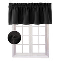 Hiasan Black Valance Curtains Blackout Rod Pocket Window Curtain Valances For Kitchen, 52 X 18 Inches Length, 1 Panel