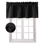 Hiasan Black Valance Curtains Blackout Rod Pocket Window Curtain Valances For Kitchen, 52 X 18 Inches Length, 1 Panel
