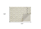 HomeRoots 512783 8 x 10 ft. Ivory & Black Wool Geometric Hand Tufted Handmade Stain Resistant Rectangle Area Rug
