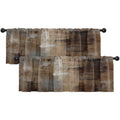 Emvency 2 Pack Valances Window Treatments, Abstract Dark Brown Art Painting Blackout Drapes Adjustable Curtain Valances for Wind