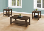 Monarch Specialties I 7882P Table Set, 3pcs Set, Coffee, End, Side, Accent, Living Room, Laminate, Walnut, Transitional