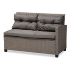 Baxton Studio Darian Modern and Contemporary Grey Fabric Upholstered and Grey Synthetic Rattan 4-Piece Patio Set