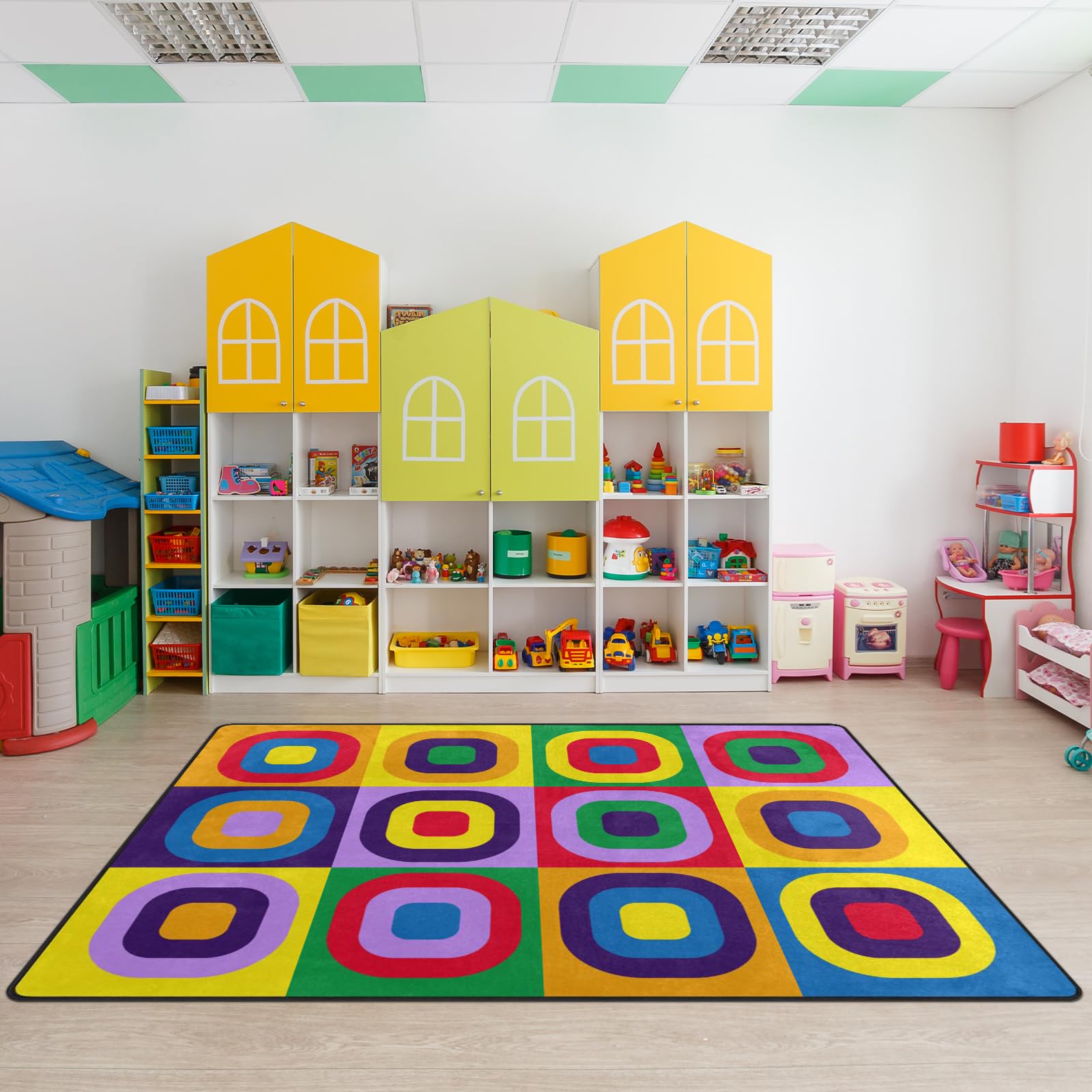 Kids Rug, Classroom Carpets Playmat Rugs - 6X9 Ft Kids Carpet With Rubber Backing, Colorful Children'S Classroom Seating Rug Pla