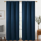 Diraysid Navy Blue Blackout Curtains For Bedroom And Living Room Thermal Insulated Room Darkening Curtains Drapes, 42 X 84 Inch,