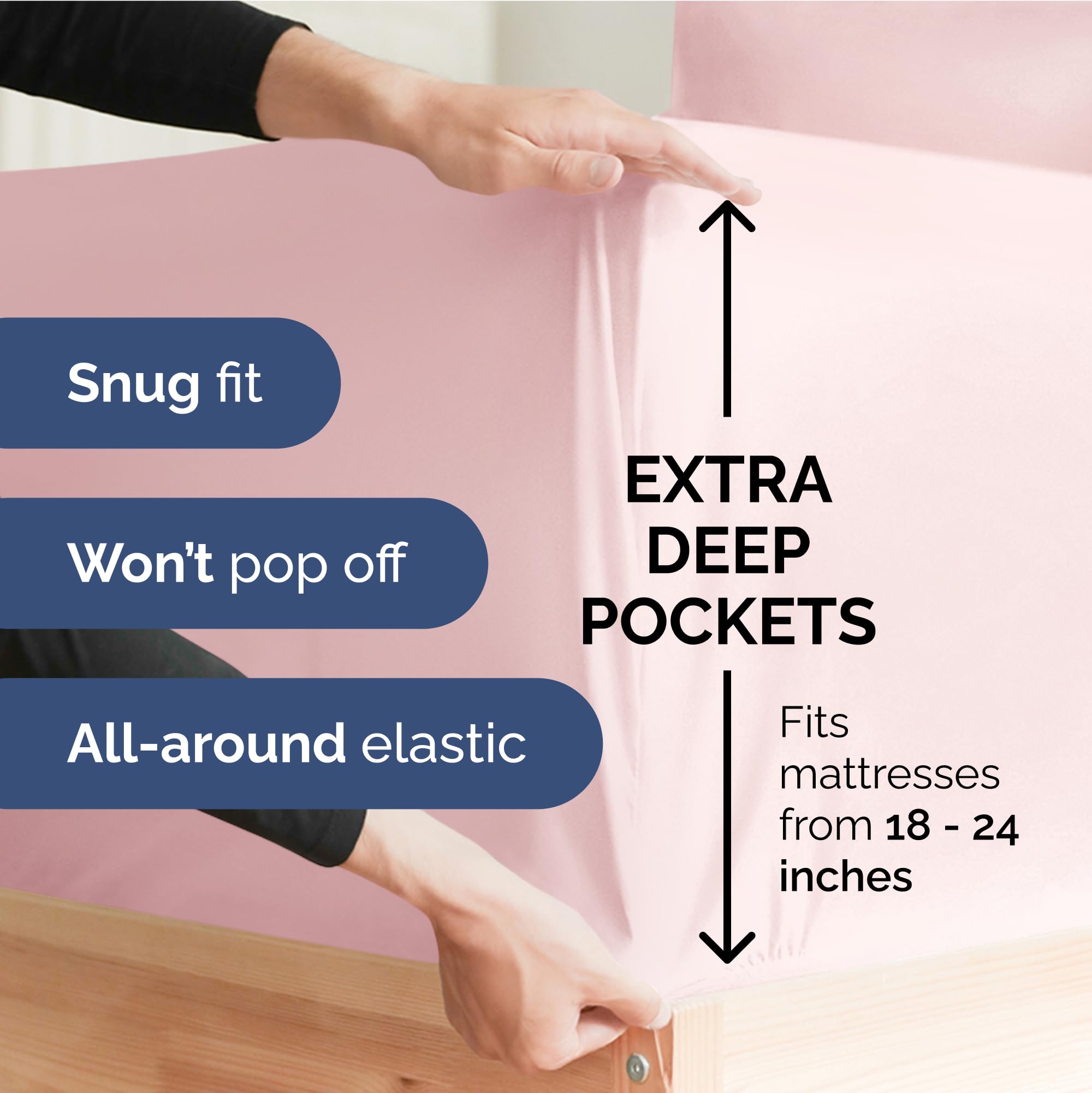 Extra Deep Pocket King Sheets - 4 Piece Breathable & Cooling Bed Sheets - Hotel Luxury Bed Sheet Set - Soft, Wrinkle Free & Comfy - Easily Fits Extra Deep Mattresses - Deep Pocket Lavender Pink Sheets