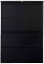 Lorell 4-Drawer Lateral File, 36 by 18-5/8 by 52-1/2-Inch, Black