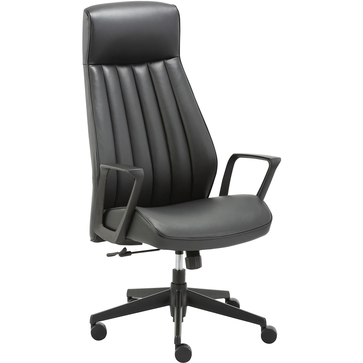 Lorell LYS High-Back Bonded Black Leather Chair