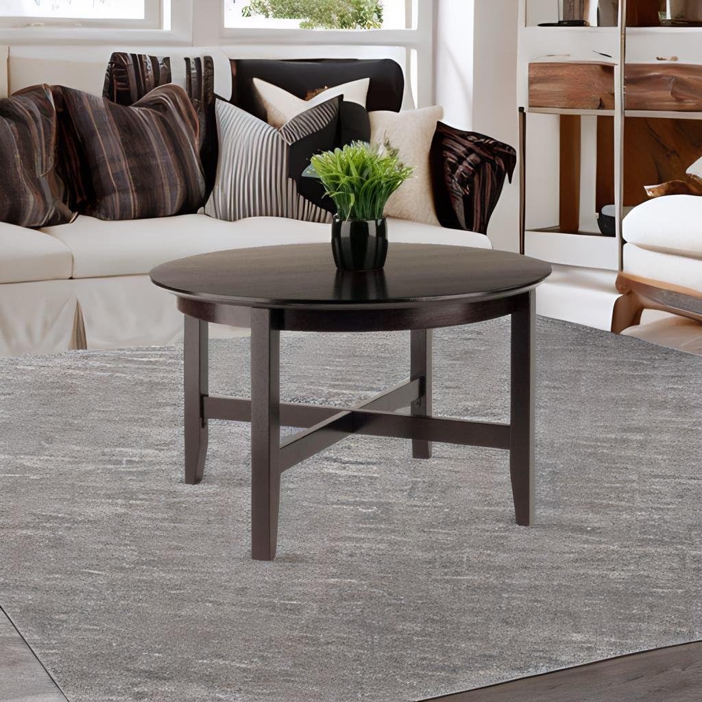 Sophisticated Ergode Wood Toby Round Coffee Table - Durable Solid Wood, 30' Diameter