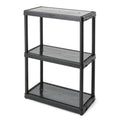 Gracious Living 3 Shelf Fixed Height Light Duty Storage Unit 12 X 24 X 33 Organizer System For Home, Garage, Basement, & Laundry, Black (2 Pack)