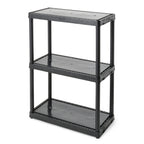Gracious Living 3 Shelf Fixed Height Light Duty Storage Unit 12 X 24 X 33 Organizer System For Home, Garage, Basement, & Laundry, Black (2 Pack)