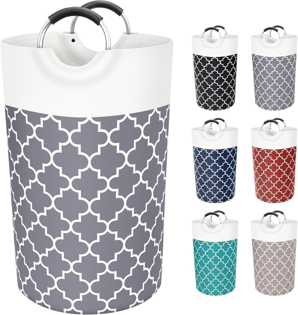 Hovix Large Laundry Basket Laundry Hamper Bag Washing Bin Clothes Bag Collapsible Tall With Handles Travel Bathroom College Esse