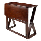 Winsome 3-Piece Harrington Drop Leaf High Table with 2 Cushion Saddle Seat Stools, 24-Inch, Brown