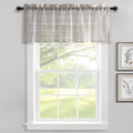 Lush Decor Farmhouse Textured Sheer Window Curtain Valance, 52'W X18'L, Gray