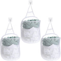 3 Pieces Hanging Laundry Hamper Laundry Bag to Hang Foldable Mesh Hamper Dirty Cloth Basket with Carry Handle Door Net Hampers f