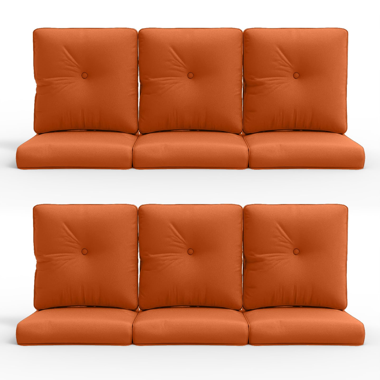 Belord Patio Furniture Orange Cushions With Removable Cover, 6 Pair Of Including 6 Seat Cushion And 6 Back Cushion