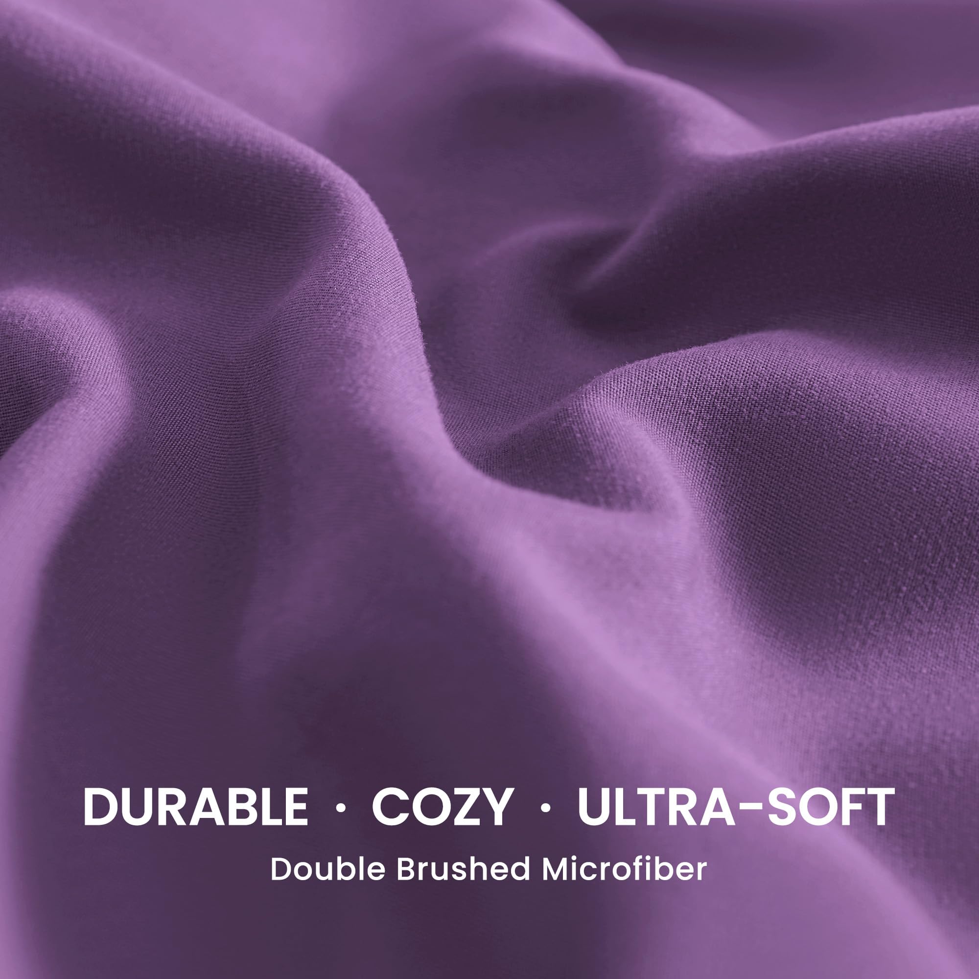 Sleep Zone Nanotex Super Soft Cooling Twin Bed Sheets Set For Kids 3 Piece - Easy Care Fitted Flat Sheet & Pillowcase Sets - Wrinkle Free, Fade Resistant, Deep Pocket 16' (Purple, Twin)