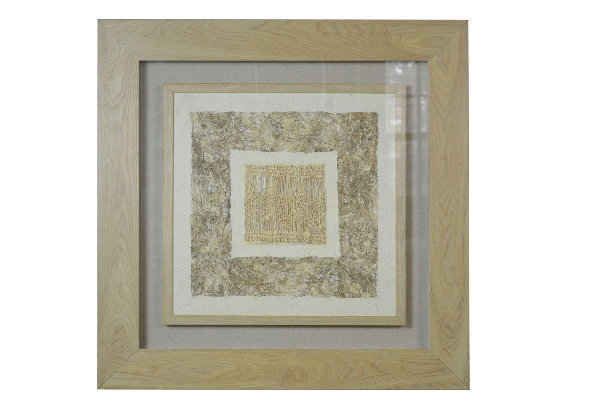 HomeRoots Wood; Paper; Glass 27'' X 2'' X 35'' Dashing Natural Brown Wood and Glass Shadow Box