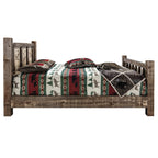Montana Woodworks Homestead Collection King Bed w/Laser Engraved Bear Design, Stain & Clear Lacquer Finish