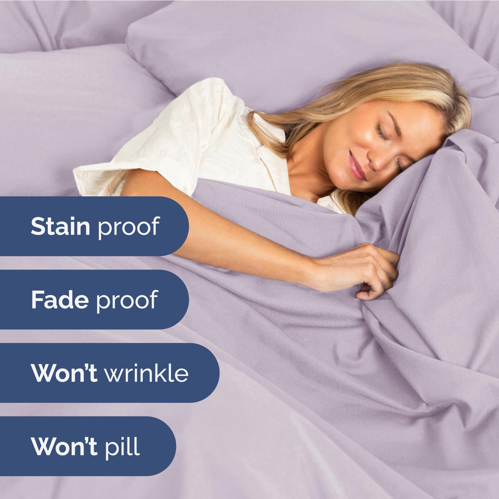 Extra Deep Pocket King Sheets - 4 Piece Breathable & Cooling Bed Sheets - Hotel Luxury Sheet Set - Soft, Wrinkle Free & Comfy - Easily Fits Extra Deep Mattresses - Deep Pocket Light Lavender Sheets