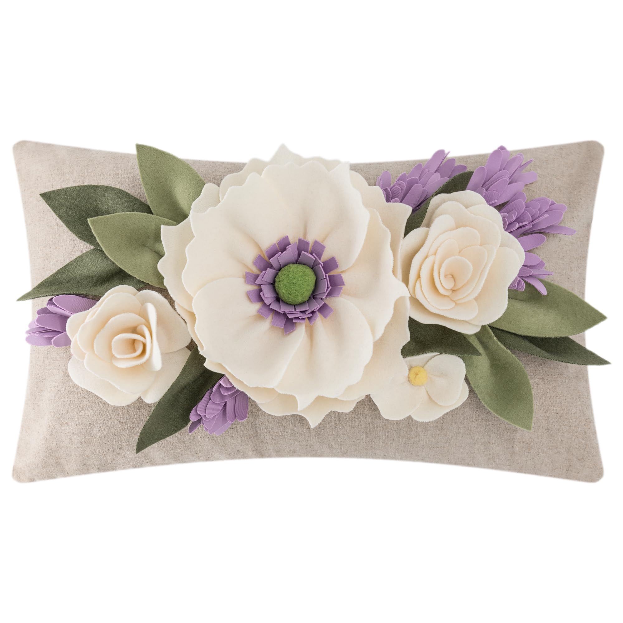 King Rose 3D Flower Throw Pillow Cover Home Decorative Accent Pillow Case Sham Handmade Cushion Cover Sofa Bed Couch Living Room