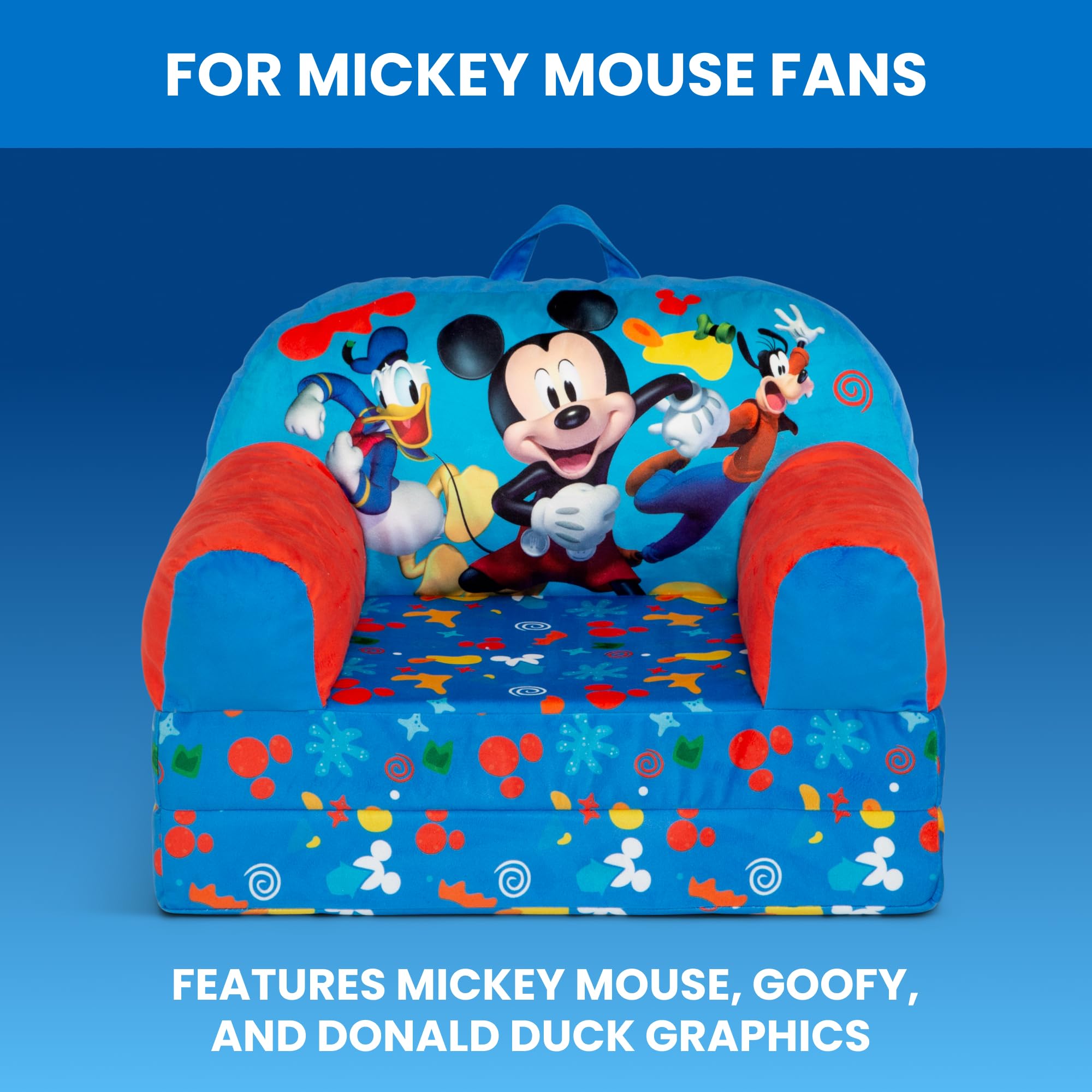 Delta Children - Mickey Mouse Cozee Buddy Flip-Out Kids Chair, Blue