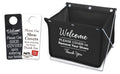 Foldable Shoe Cover Holder (Black) with Bonus Please Use Shoe Covers, Double Sided, Door Hanger