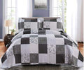 Quilt Set King Floral Bedspread Coverlet Plaid Patchwork Quilt Bedding Morden Lightweight Bedspread Reversible Home Quilts Grey