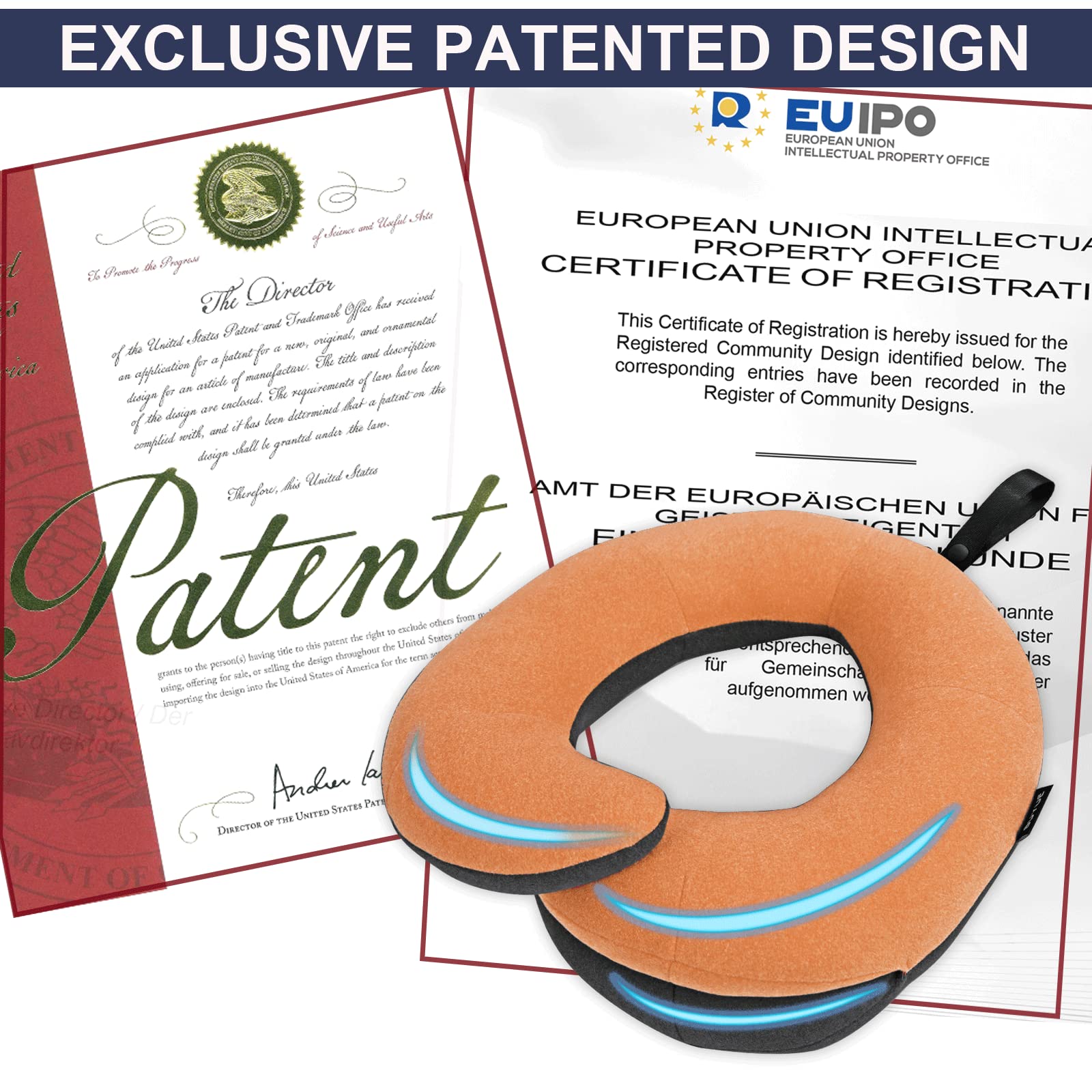 Buyue Kids Travel Pillows For Airplane, 360° Head Support Sleeping Essentials For Boys Long Flight, Skin-Friendly Soft Neck Pillow For Traveling In Car Seat, (Small, Orange Grey, 40-100 Lbs)