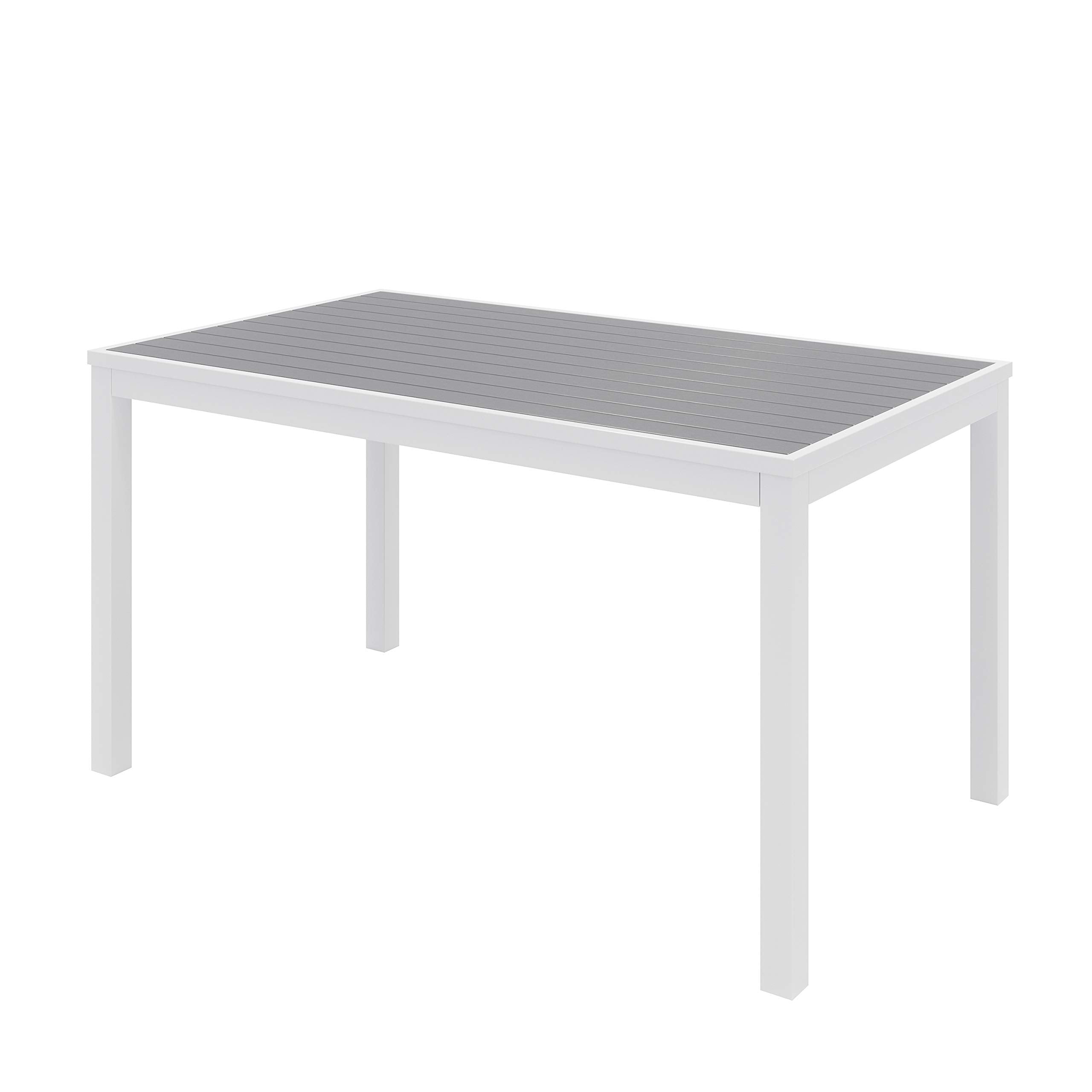 Olio Designs Series Ivy Rectangle Patio Table, Grey/White
