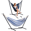 Suncreat 2-In-1 Convertible Free Standing Hammock With Stand Included, Camping Backyard Hammock With Stand, Patent Pending, Blue