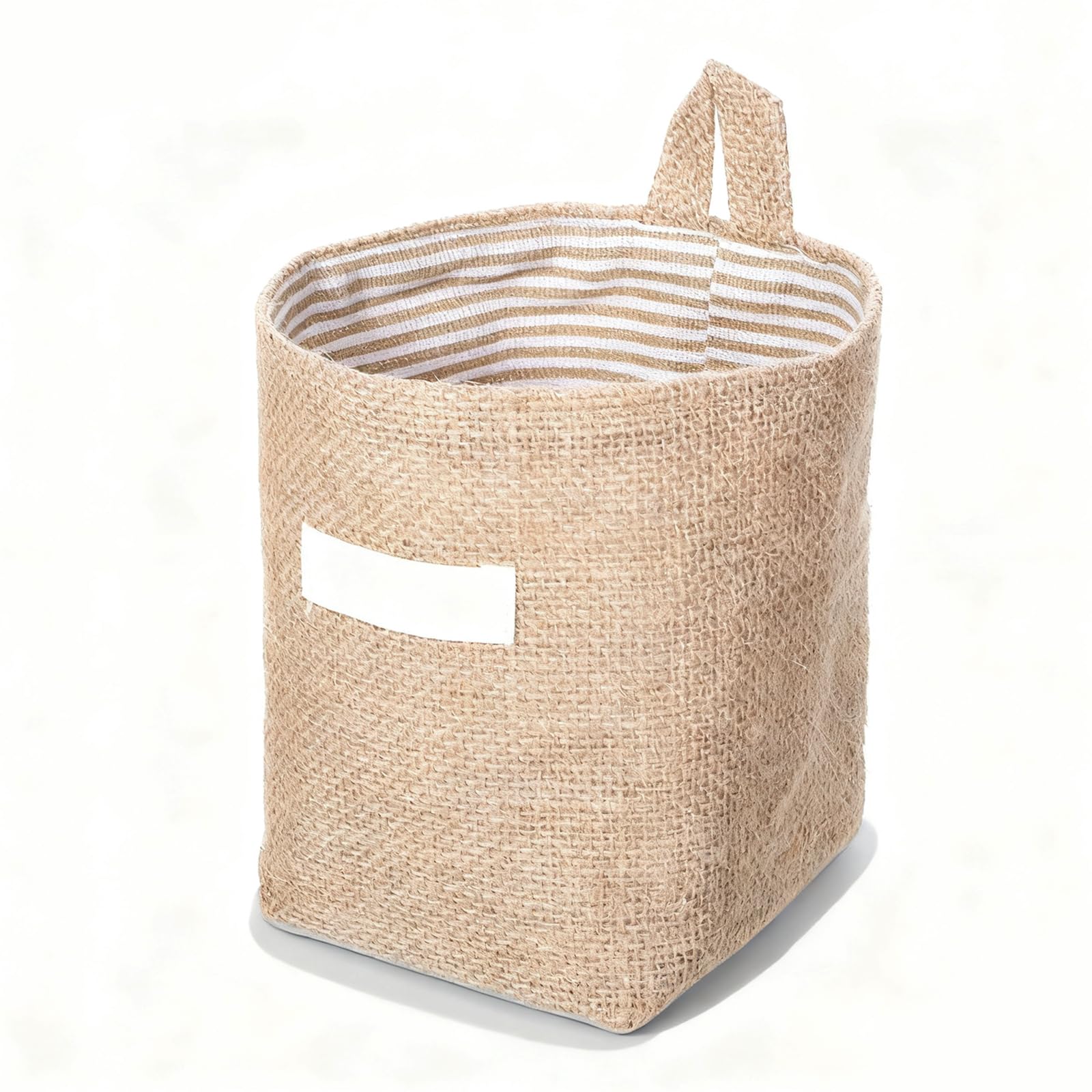Small Hanging Basket, Small Wall Basket Cotton and Linen Hanging Storage Foldable Baskets for Desktop, Ideal for Organizing Keys