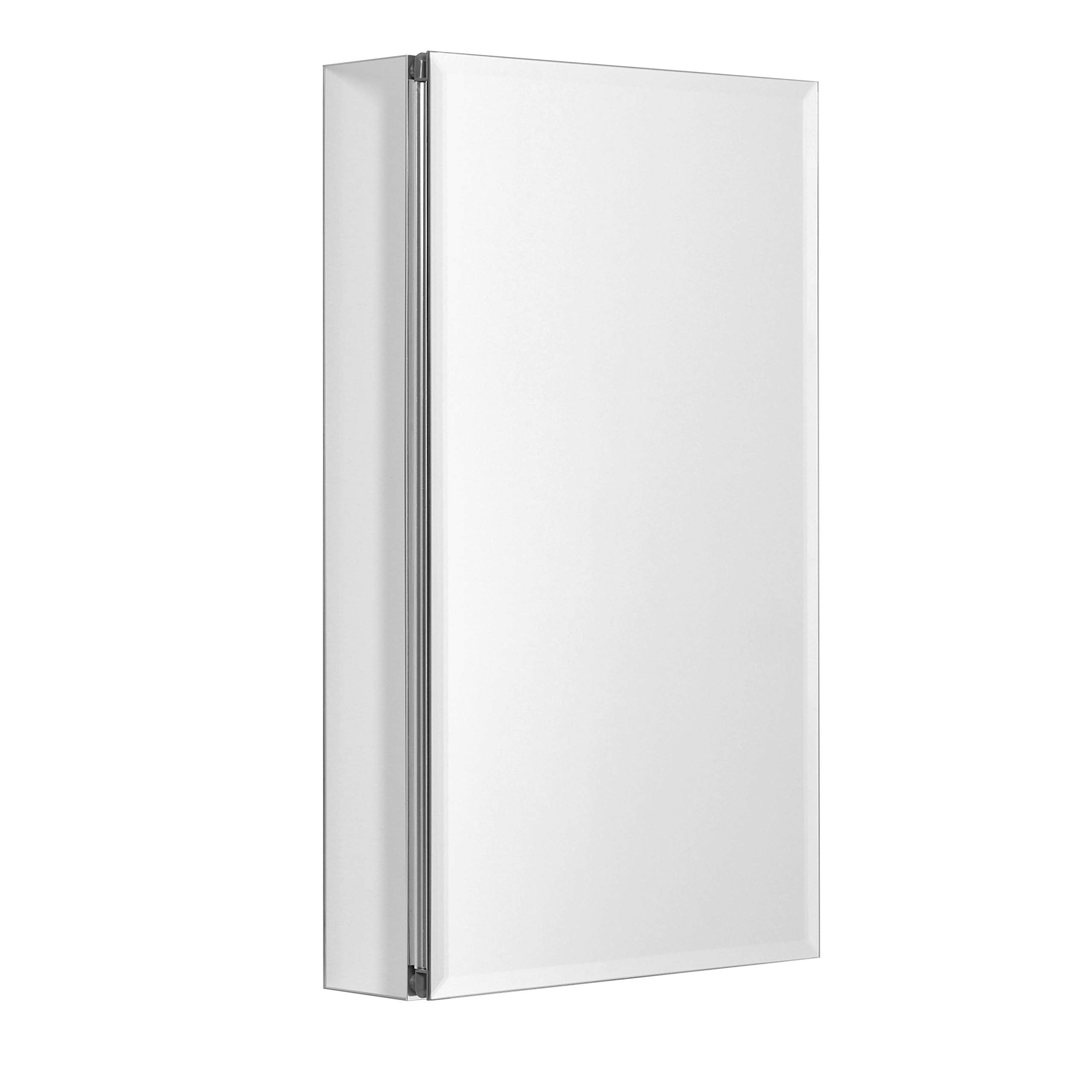 Zenna Home Designer Series Medicine Cabinet With 3 Adjustable Glass Shelves, 15' X 26' Inches – Frameless Bathroom Mirror Cabinet With Rustproof Aluminum Body, Recessed Or Surface Mount Installation
