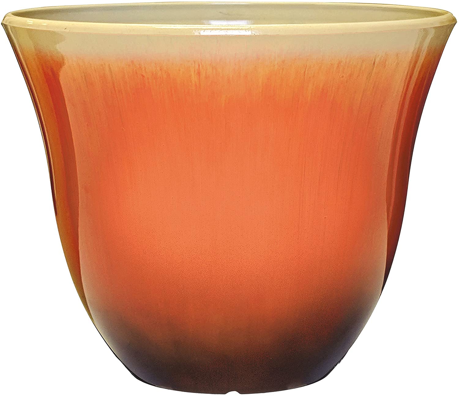 Classic Home And Garden Honeysuckle Resin Flower Pot Planter, Tequila Sunrise, 15'