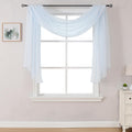 DONREN Baby Blue 144 Inch Length Sheer Window Scarf - Perfect As Valance Scarves As Well As Bed Canopy Or Wedding Decoration. (W