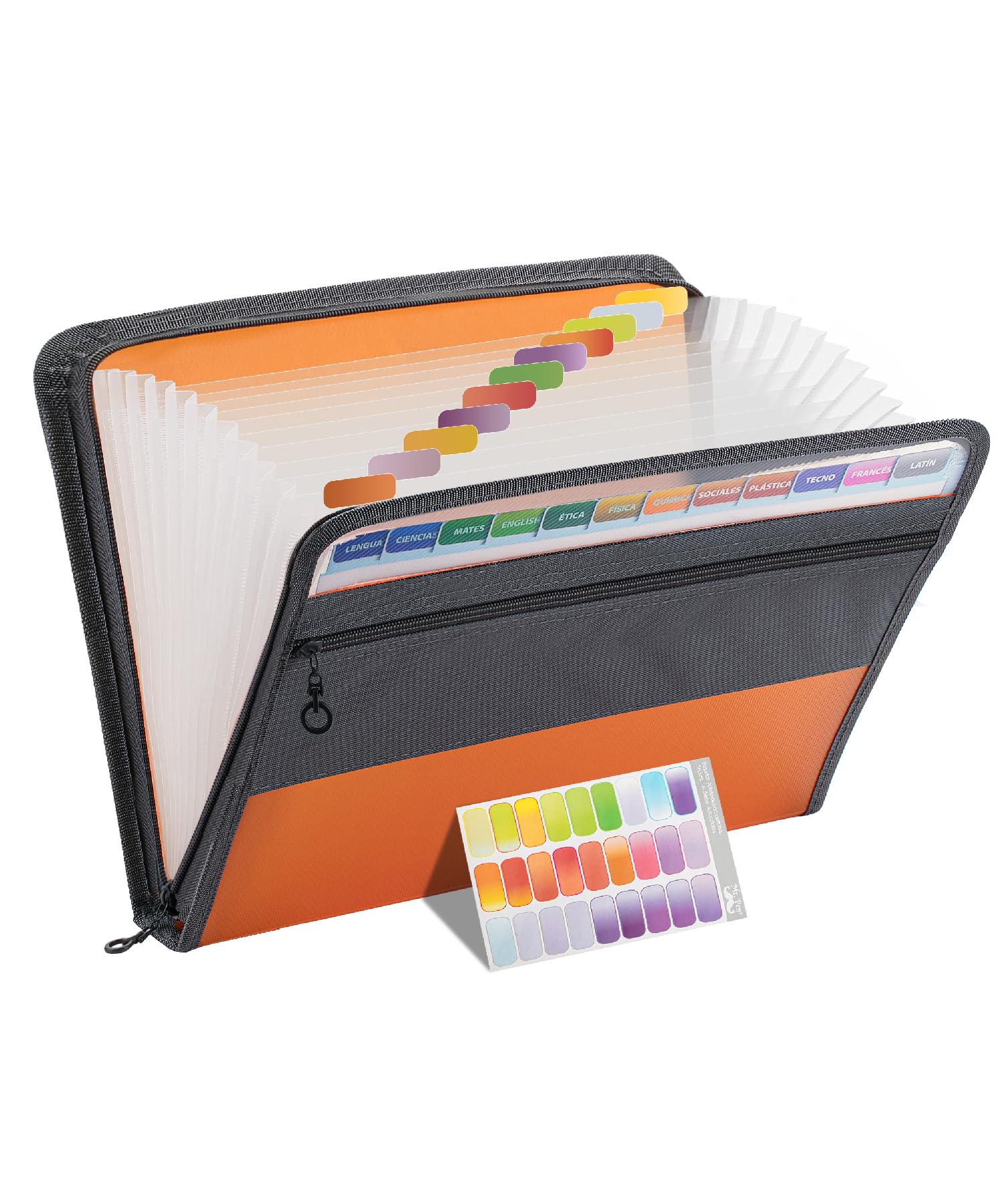 Mr. Pen- Accordion File Organizer, 13 Pockets, Orange, Letter A4 Paper Document Accordion Folder, Expanding File Folder With Sti