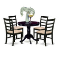 East West Furniture ANPF5-CAP-C 5 Piece Dining Set Includes a Round Kitchen Table with Pedestal and 4 Linen Fabric Upholstered Dining Chairs, 36x36 Inch, Cappuccino