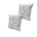 TUP The Urban Port Throw 18 x 18 Square Accent Pillows, Paisley Floral Pattern, Cotton Cover, Set of 2, Blue, White, 2 Count